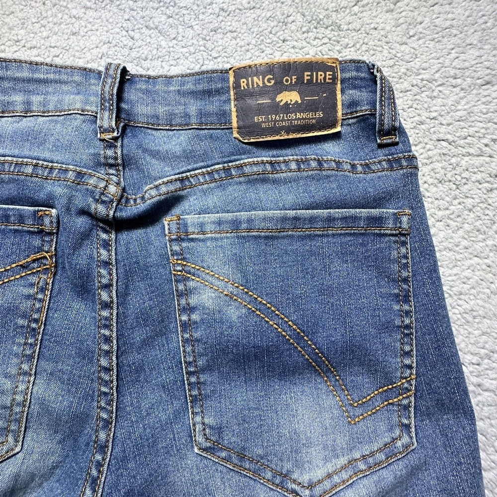 Ring Of Fire Men’s Denim‎ Skinny Jeans Straight Leg Size 31x30 Medium Stone Wash